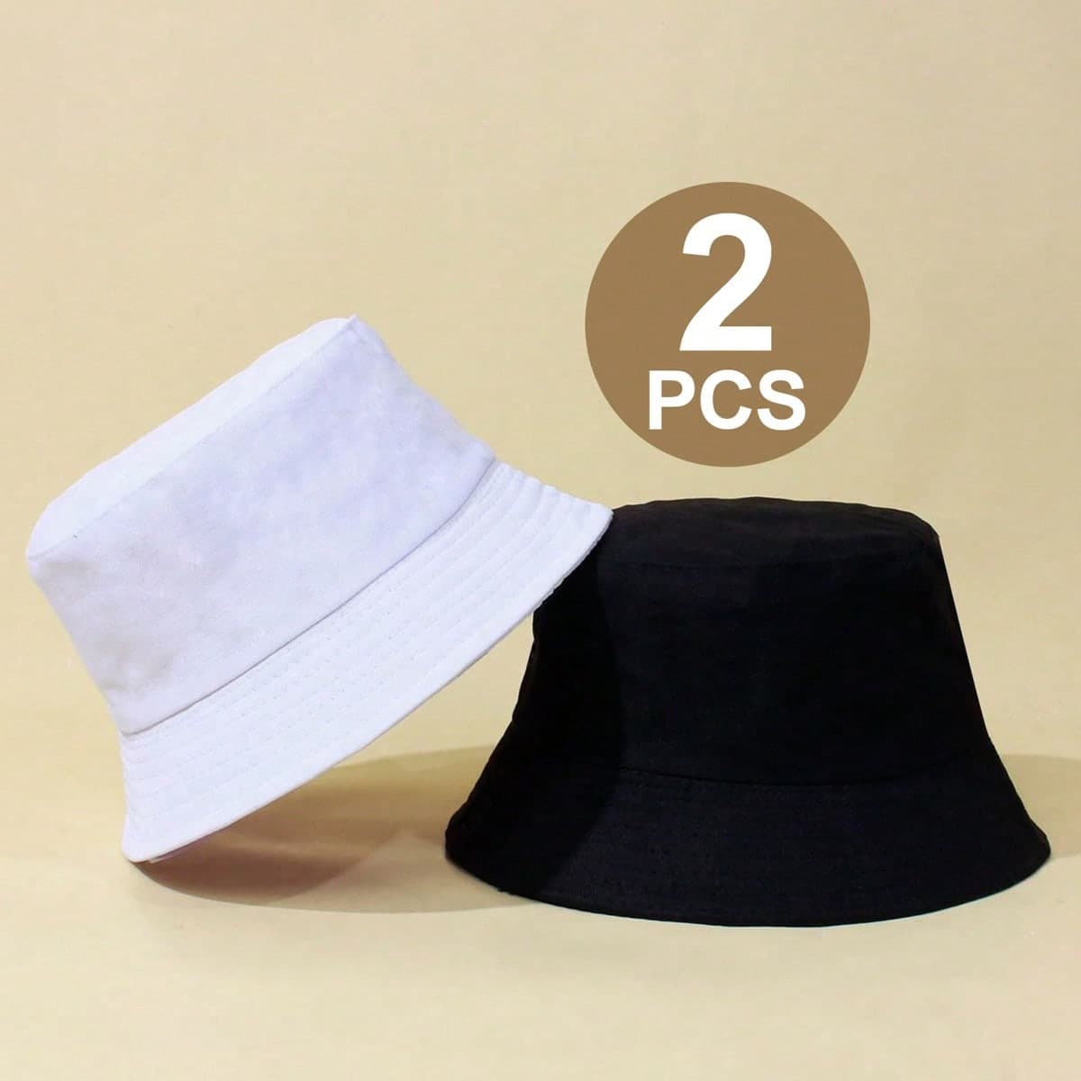2 pièces Chapeaux de seau de protection solaire pour enfants de couleur unie, accessoires de voyage quotidiens d'extérieur saisonniers